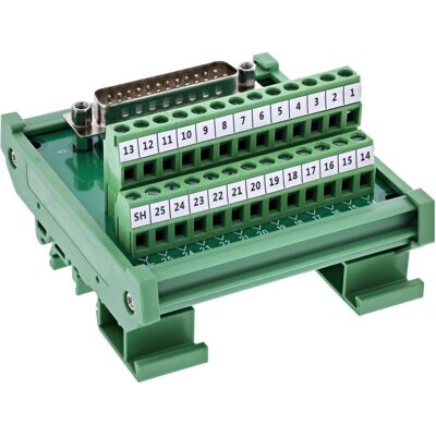 InLine D-Sub 25 Terminalblock, Elektronikkabel + Stecker, Grün InLine D-Sub 25 Terminalblock, Elektronikkabel + Stecker, Grün