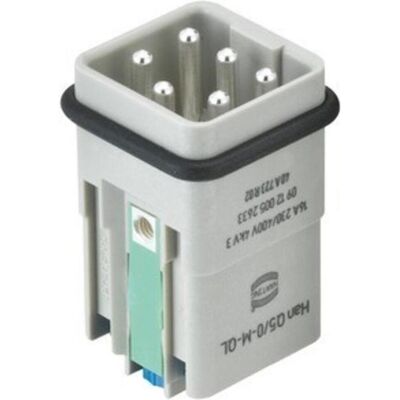 Harting 09 12 005 2633 Stiftindsats Han Q 5 + PE Han-Quick Lock 1 stk, Elektronikkabel + Stecker, Grau Harting 09 12 005 2633 Stiftindsats Han Q 5 + PE Han-Quick Lock 1 stk, Elektronikkabel + Stecker, Grau