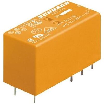 Schrack Leistungs RT 5mm - Relais mit 2 Wechsler - 8 A - 24 V DC Schrack Leistungs RT 5mm - Relais mit 2 Wechsler - 8 A - 24 V DC