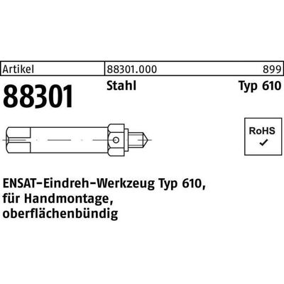 Ensat, Kabelbinder, Eindrehwerkzeug R 88301 Typ 610 M 12 Stahl (12 mm, 1 Stk.) Ensat, Kabelbinder, Eindrehwerkzeug R 88301 Typ 610 M 12 Stahl (12 mm, 1 Stk.)