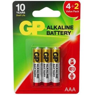 GP Batteries BATTERIES 24AR 4+2PCS (AAA) (6 Stk., AAA), Batterien + Akkus GP Batteries BATTERIES 24AR 4+2PCS (AAA) (6 Stk., AAA), Batterien + Akkus