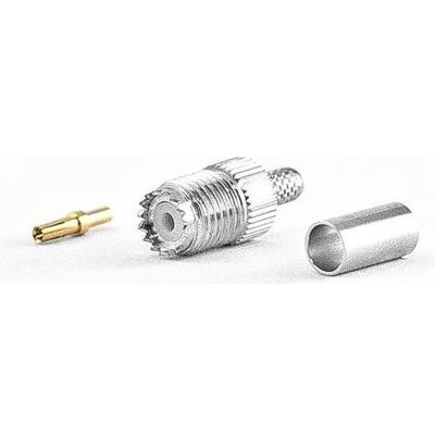 Varia Mini-UHF-Buchse für LMR/HDF200 Kabel, Crimp Version, Elektronikkabel + Stecker Varia Mini-UHF-Buchse für LMR/HDF200 Kabel, Crimp Version, Elektronikkabel + Stecker