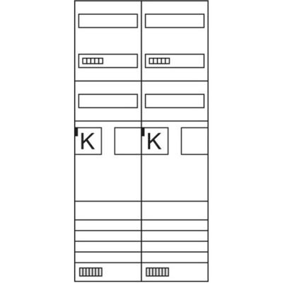 Hager, Systemstromversorgung, HAG ZK3ET28N Komplettfeld 2ZP,eHz,H1050mm,2-feld Hager, Systemstromversorgung, HAG ZK3ET28N Komplettfeld 2ZP,eHz,H1050mm,2-feld