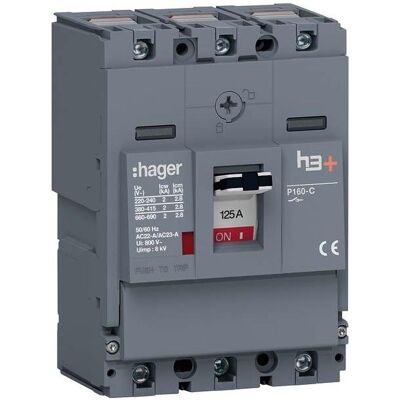Hager HCS125AC - 3-poliger Trennschalter - 125A - IP40 Hager HCS125AC - 3-poliger Trennschalter - 125A - IP40