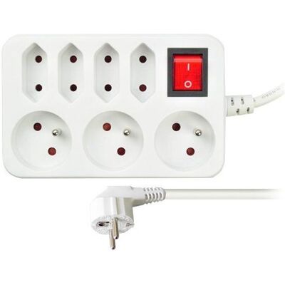 Olight, Verlängerungskabel, Solight extension cord, 7 sockets, white, switch, 2m (2 m) Olight, Verlängerungskabel, Solight extension cord, 7 sockets, white, switch, 2m (2 m)