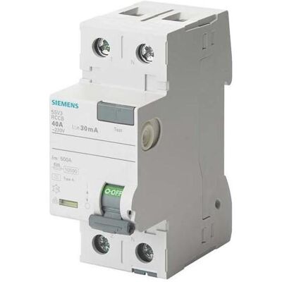 Siemens Schutzschalter, RCCB Type A 25A 1+N-pole 300mA 230V 2mW Siemens Schutzschalter, RCCB Type A 25A 1+N-pole 300mA 230V 2mW