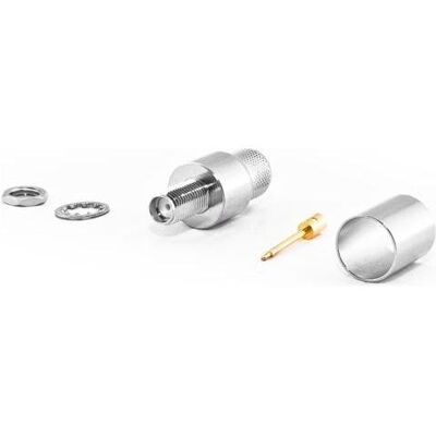Varia RP-SMA-Einbaubuchse für HDF400 Kabel, Crimp Version, Elektronikkabel + Stecker Varia RP-SMA-Einbaubuchse für HDF400 Kabel, Crimp Version, Elektronikkabel + Stecker