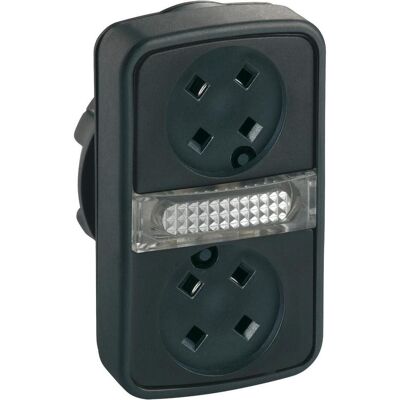 Schneider Electric Leucht-Doppeldrucktaster flach/flach Ř22 ZB5AW7A9, Schalter + Taster, Schwarz Schneider Electric Leucht-Doppeldrucktaster flach/flach Ř22 ZB5AW7A9, Schalter + Taster, Schwarz