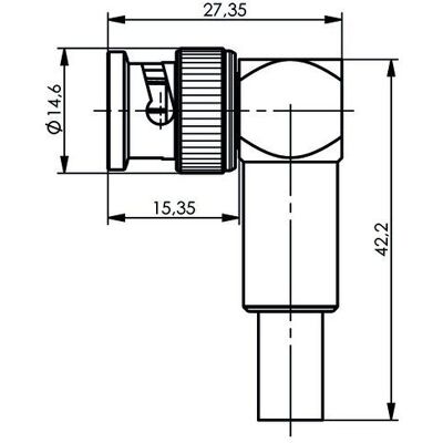Telegärtner BNC-Kabelwinkelstecker, Elektronikkabel + Stecker, Gold Telegärtner BNC-Kabelwinkelstecker, Elektronikkabel + Stecker, Gold