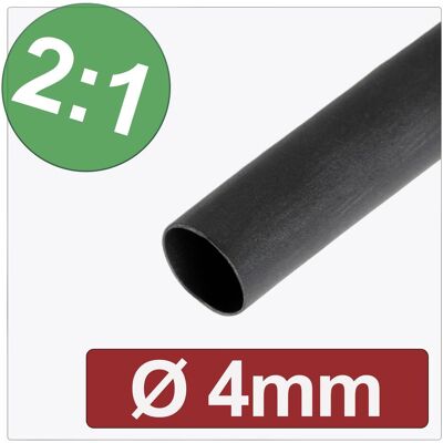 Quadrios, Schrumpfschlauch, 24CA263 Schrumpfschlauch ohne Kleber Schwarz 4 mm 2 mm Schrumpfrate:2:1 Quadrios, Schrumpfschlauch, 24CA263 Schrumpfschlauch ohne Kleber Schwarz 4 mm 2 mm Schrumpfrate:2:1