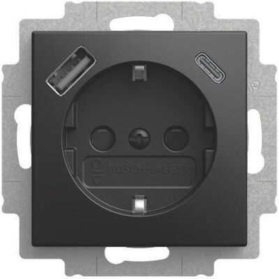 Busch-Jaeger, Steckdose, SCHUKO 20 EUCB2USBAC-915 USB-Steckdosen-Einsatz Safety+m.USB A/C Busch-Jaeger, Steckdose, SCHUKO 20 EUCB2USBAC-915 USB-Steckdosen-Einsatz Safety+m.USB A/C