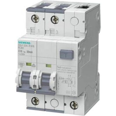 Siemens Schutzschalter, FI/LSSchalter kA 2P Typ A 30 mA CChar A Un AC Siemens Schutzschalter, FI/LSSchalter kA 2P Typ A 30 mA CChar A Un AC