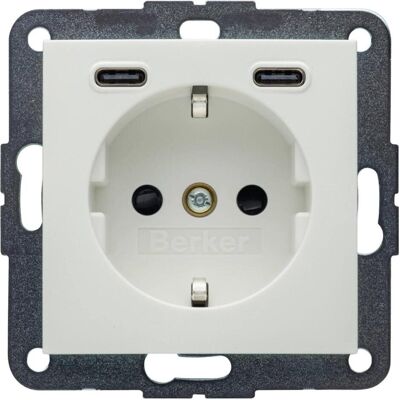 Berker, Steckdose, 48151909 Steckdose SCHUKO/USB CC 20W PD S1 pw mt Berker, Steckdose, 48151909 Steckdose SCHUKO/USB CC 20W PD S1 pw mt