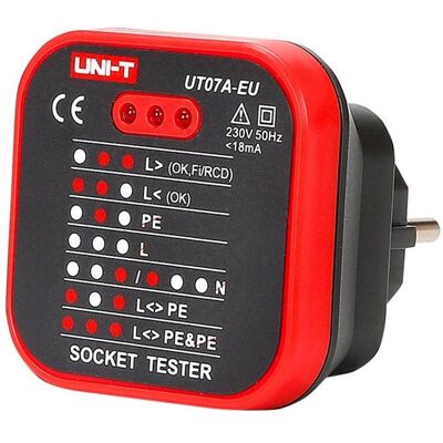 Uni-T, Multimeter, UT07A-EU power outlet tester (Kabeltester) Uni-T, Multimeter, UT07A-EU power outlet tester (Kabeltester)
