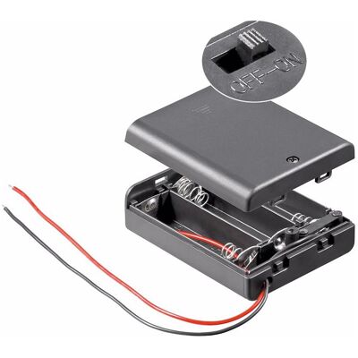 Goobay AA Batteriehalter, Batterie Zubehör, Schwarz Goobay AA Batteriehalter, Batterie Zubehör, Schwarz