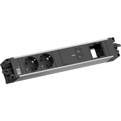 Bachmann, Steckdosenleiste, STEP ALU 2xCEE7/3 1xUSB C/C 100W 1xCM (2x, CEE 7/3) Bachmann, Steckdosenleiste, STEP ALU 2xCEE7/3 1xUSB C/C 100W 1xCM (2x, CEE 7/3)