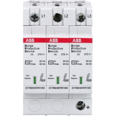ABB Überspannungsschutz Typ 2, 20kA, Hutschiene IP20 ABB Überspannungsschutz Typ 2, 20kA, Hutschiene IP20