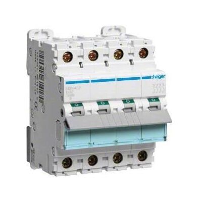 Hager NBN432 - Leitungsschutzschalter 4-pol., B-32A, 10kA Hager NBN432 - Leitungsschutzschalter 4-pol., B-32A, 10kA