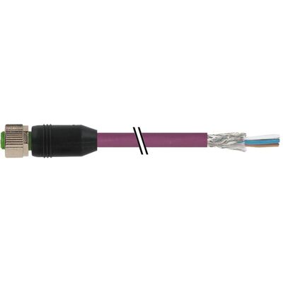 Murr Elektronik M12 Buchse, Elektronikkabel + Stecker, Violett Murr Elektronik M12 Buchse, Elektronikkabel + Stecker, Violett