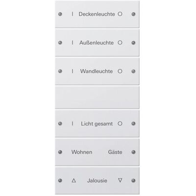 Gira, Zubehör Schalterprogramm, Wippenset 6f (3+3) beschr. System 55 220603 Gira, Zubehör Schalterprogramm, Wippenset 6f (3+3) beschr. System 55 220603