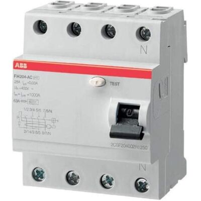 ABB FH204 AC-25/0.03 Fehlerstromschutzschalter - 4P 25A 30mA ABB FH204 AC-25/0.03 Fehlerstromschutzschalter - 4P 25A 30mA