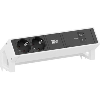 Bachmann, Steckdosenleiste, DESK2 2xCEE7/3 1xUSB C/C 100W 0,2m RAL9010 (2x, CEE 7/3, Typ 13) Bachmann, Steckdosenleiste, DESK2 2xCEE7/3 1xUSB C/C 100W 0,2m RAL9010 (2x, CEE 7/3, Typ 13)