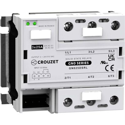 Crouzet Halbleiterrelais GN025DSRL SSR GN0 Last-Strom (max.): 25 A Schaltspannung (max.): 510 V/AC, Relais Crouzet Halbleiterrelais GN025DSRL SSR GN0 Last-Strom (max.): 25 A Schaltspannung (max.): 510 V/AC, Relais