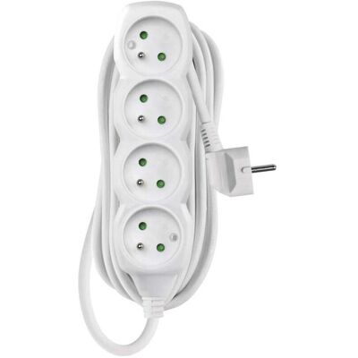 Emos, Steckdosenleiste, Verlängerungskabel mit Erdung, 4 Steckdosen, weiss 5 m (P0415) (4x, CEE 7/3, CEE 7/4, 5 m) Emos, Steckdosenleiste, Verlängerungskabel mit Erdung, 4 Steckdosen, weiss 5 m (P0415) (4x, CEE 7/3, CEE 7/4, 5 m)
