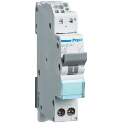 Hager, Schutzschalter, LS-SCHALTER 1P+N 10A-B6KA 1PLE / MKS510 QUICK CONNECT MKS510 Hager, Schutzschalter, LS-SCHALTER 1P+N 10A-B6KA 1PLE / MKS510 QUICK CONNECT MKS510