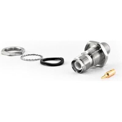Varia RP-TNC-Einbaubuchse für HDF400 Kabel, Crimp Version, Elektronikkabel + Stecker Varia RP-TNC-Einbaubuchse für HDF400 Kabel, Crimp Version, Elektronikkabel + Stecker