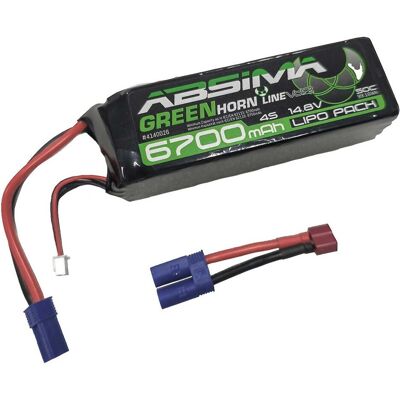 Absima Greenhorn Vol.2 LiPo 4S 14,8V-50C 6700 SC (EC5/T-Plug) (6700 mAh, 14.80 V) Absima Greenhorn Vol.2 LiPo 4S 14,8V-50C 6700 SC (EC5/T-Plug) (6700 mAh, 14.80 V)