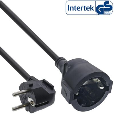 InLine, Verlängerungskabel, Strom-Verlängerung Schutzkontakt Stecker gewinkelt / Buchse, schwarz, 5m (5 m, CEE 7/3) InLine, Verlängerungskabel, Strom-Verlängerung Schutzkontakt Stecker gewinkelt / Buchse, schwarz, 5m (5 m, CEE 7/3)