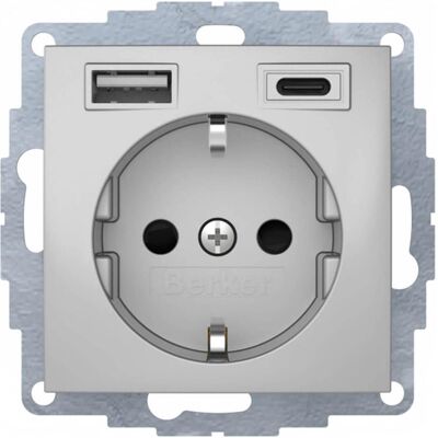 Berker, Steckdose, 48041404 Steckdose SCHUKO/USB A-C Berker, Steckdose, 48041404 Steckdose SCHUKO/USB A-C