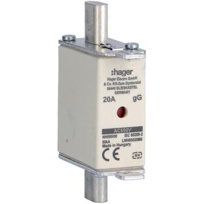 Hager, Sicherung, LNH00020M6 (20 A) Hager, Sicherung, LNH00020M6 (20 A)