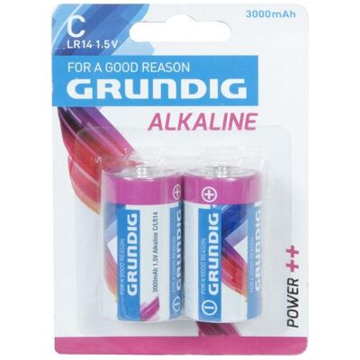 Grundig Batterien C- LR14 2 Stück (2 Stk., C, 3000 mAh), Batterien + Akkus Grundig Batterien C- LR14 2 Stück (2 Stk., C, 3000 mAh), Batterien + Akkus