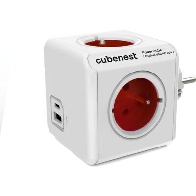 NoName, Steckdosenleiste, Z??suvka Cubenest PowerCube Original USB A+C PD Red (1x USB-A, 1x USB-C) (4x, CEE 7/4, USB-A, USB-C) NoName, Steckdosenleiste, Z??suvka Cubenest PowerCube Original USB A+C PD Red (1x USB-A, 1x USB-C) (4x, CEE 7/4, USB-A, USB-C)