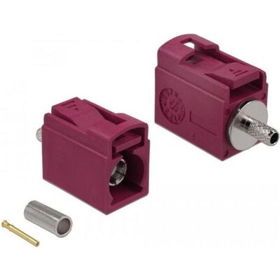 Delock 21 mm (short) for crimping, Elektronikkabel + Stecker, Rot Delock 21 mm (short) for crimping, Elektronikkabel + Stecker, Rot