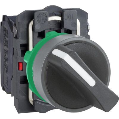 Schneider Electric Wahlschalter, komplett, Kunststoff, 2- XB5AD25C0, Schalter + Taster, Grau, Schwarz Schneider Electric Wahlschalter, komplett, Kunststoff, 2- XB5AD25C0, Schalter + Taster, Grau, Schwarz