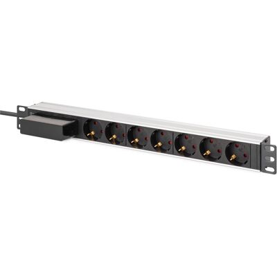 Digitus Steckdosenleiste, Aluminium Steckdosenleiste, 7-fach mit Leitungsschutzschalter (7x, CEE 7/3, 1.80 m) Digitus Steckdosenleiste, Aluminium Steckdosenleiste, 7-fach mit Leitungsschutzschalter (7x, CEE 7/3, 1.80 m)