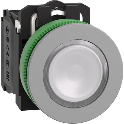 Schneider Electric Schneider Leuchtdrucktaster XB5FW31G5C0kompl Kunststoff tastend weiss, Schalter + Taster, Weiss, Schwarz Schneider Electric Schneider Leuchtdrucktaster XB5FW31G5C0kompl Kunststoff tastend weiss, Schalter + Taster, Weiss, Schwarz