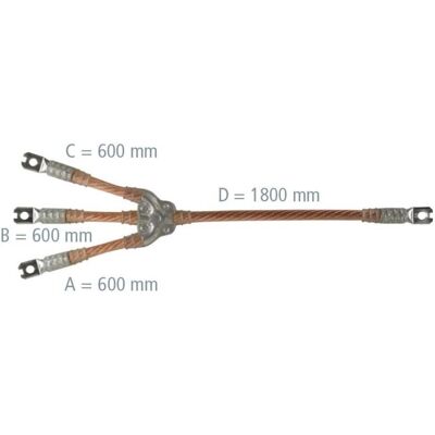 Dehn EKV3+0 25 G VNC1S9W Erdungs- und KurzschlieÃseil 3-polig 25qmm mit aufgepre, Elektronikzubehör + Gehäuse Dehn EKV3+0 25 G VNC1S9W Erdungs- und KurzschlieÃseil 3-polig 25qmm mit aufgepre, Elektronikzubehör + Gehäuse