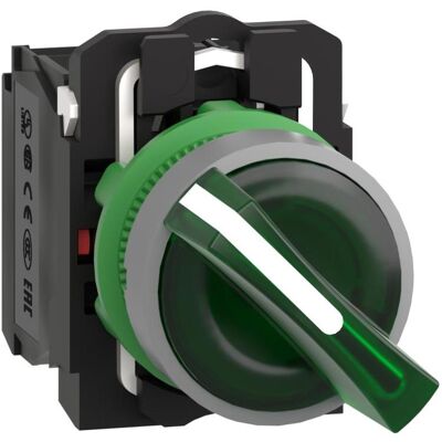 Schneider Electric Schneider Leuchtwahl- XB5AK123G5C0schalter komplett 2-Positionen, Schalter + Taster, Grün, Schwarz, Grau Schneider Electric Schneider Leuchtwahl- XB5AK123G5C0schalter komplett 2-Positionen, Schalter + Taster, Grün, Schwarz, Grau