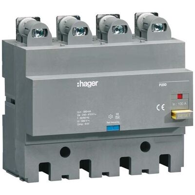 Hager HBT100F - FI-Block P250 4P 100A - Fehlerstromschutzschalter Hager HBT100F - FI-Block P250 4P 100A - Fehlerstromschutzschalter