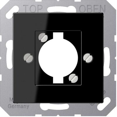 JUNG, Zubehör Schalterprogramm, Zentralplatte LS 1f A sw glz Schraubbef A568-1BFSW JUNG, Zubehör Schalterprogramm, Zentralplatte LS 1f A sw glz Schraubbef A568-1BFSW