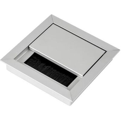 TecLines, Kabelschutz + Kabelführung, TKD005 Kabeldurchführung 100x100mm, silber/schwarz (Kabeldurchlass) TecLines, Kabelschutz + Kabelführung, TKD005 Kabeldurchführung 100x100mm, silber/schwarz (Kabeldurchlass)