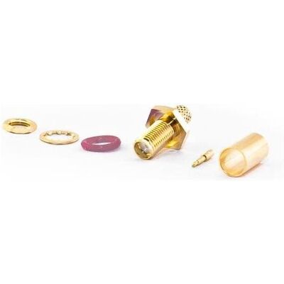 Varia RP-SMA-Einbaubuchse für H155 Kabel, Crimp Version, Elektronikkabel + Stecker Varia RP-SMA-Einbaubuchse für H155 Kabel, Crimp Version, Elektronikkabel + Stecker