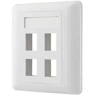 Deltaco Zubehör Schalterprogramm, flush mount for Keystone 4 ports white Deltaco Zubehör Schalterprogramm, flush mount for Keystone 4 ports white