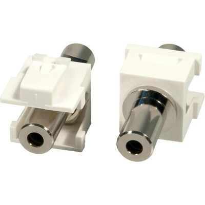 Lindy 2x Stereo Keystone F/F Keystone module f. wall plates, Audio Adapter, Silber, Weiss Lindy 2x Stereo Keystone F/F Keystone module f. wall plates, Audio Adapter, Silber, Weiss