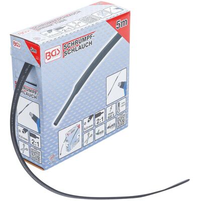 BGS, Schrumpfschlauch, Schrumpfschlauch-Box schwarz Ø 8 mm 5 m (1x) BGS, Schrumpfschlauch, Schrumpfschlauch-Box schwarz Ø 8 mm 5 m (1x)