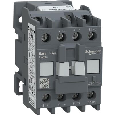 Schneider Easy TeSys Leistungsschütz 3P 18A 1NO 220V AC 50Hz LC1E1810M5, Relais Schneider Easy TeSys Leistungsschütz 3P 18A 1NO 220V AC 50Hz LC1E1810M5, Relais